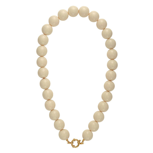 Resin Beaded Necklace Khaki Gold