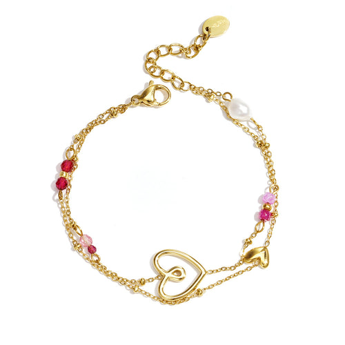 Rose Heart Bracelet – Gold