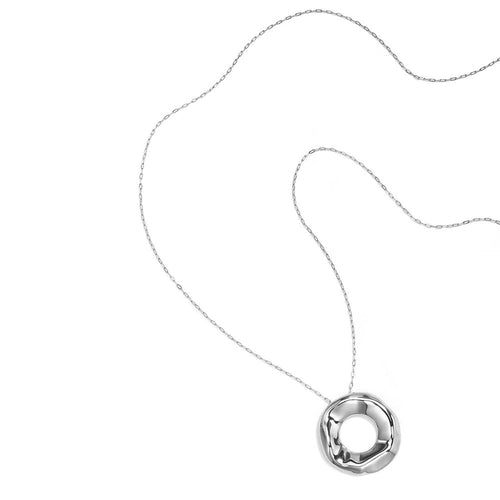 Round Pendant Necklace Silver