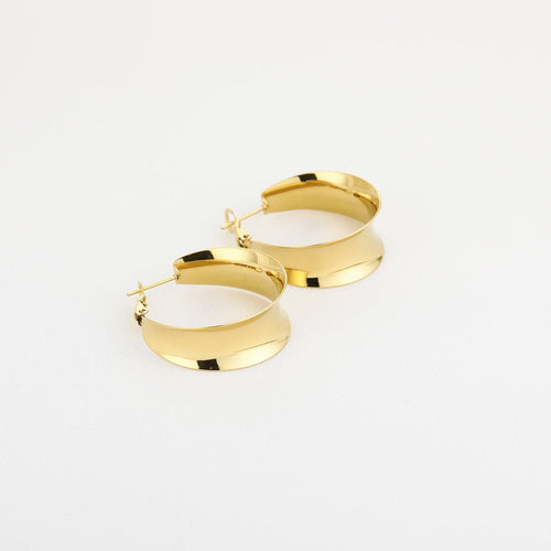 Sculpted Hoop Earrings – Gold