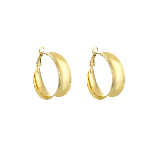 Sculpted Hoop Earrings – Gold