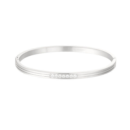 Shiny Stones Bangle – Silver