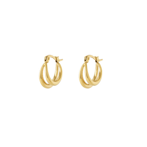 Small Double Hoop Earrings – Gold