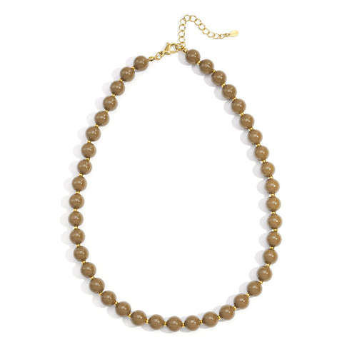 Soft Brown Acrylic Necklace Gold