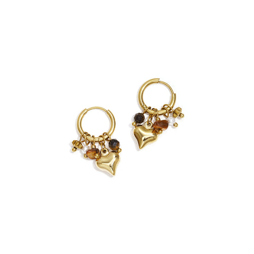 Sol Heart Hoop Earrings – Gold