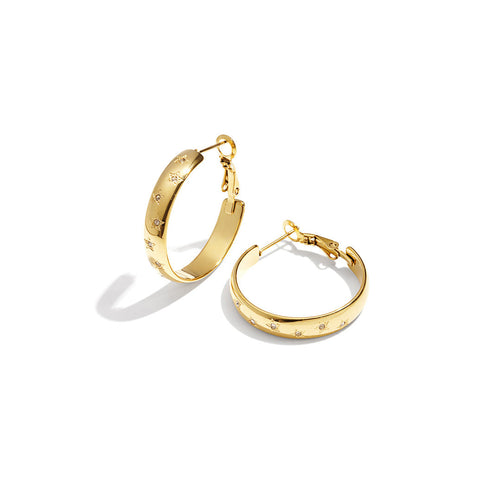 Star Hoop Earrings – Gold