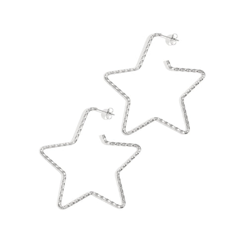 Starlight Hoop Earrings – Silver