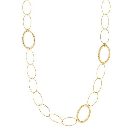 Statement Oval Link Necklace Gold