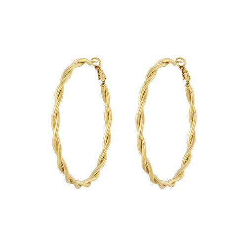 Twisted Hoop Earrings Size L – Gold