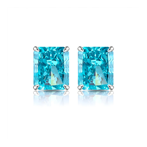 Ocean Blue Emerald Earrings