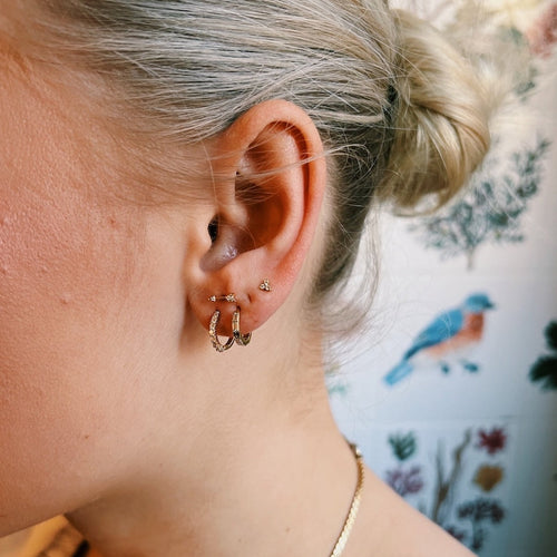 Invisible Diamond Baguette Earring