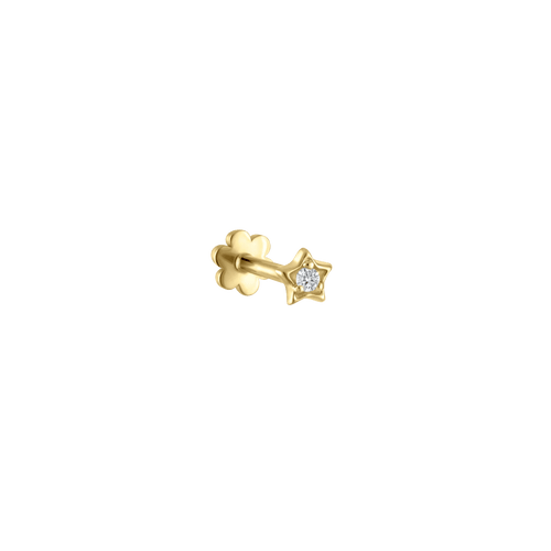 Diamond Star Threaded Stud Earring