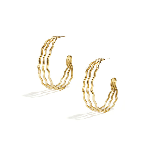 Zigzag Hoop Earrings – Gold