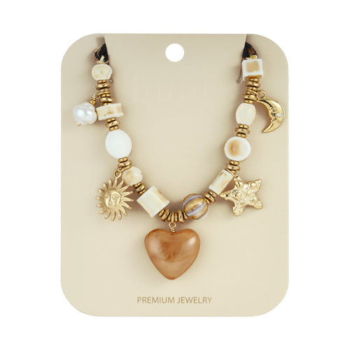 Leopard & Charms Necklace Gold