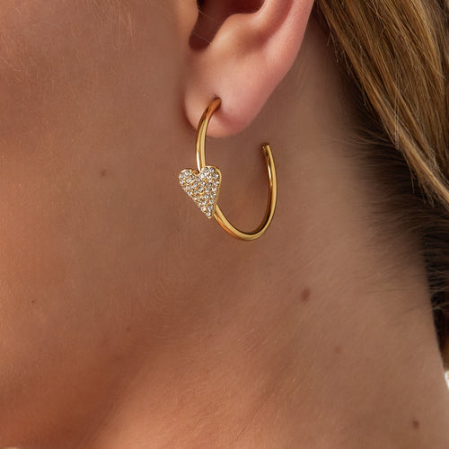 Amour Hoop Earrings – Silver