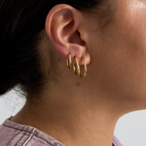 The Daily Hoop Earrings Set – Silver