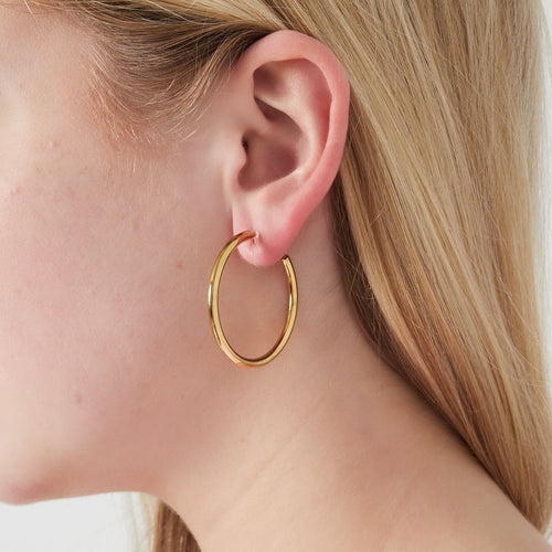 Classic Hoop Clip Earrings – Gold