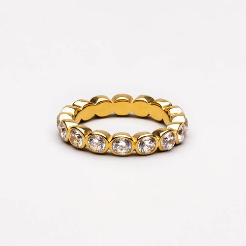 Perlenbesetzter Diamant-Ring