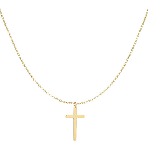 Cross Charm Necklace Gold