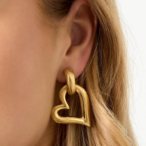 Heartbeat Hoop Earrings – Silver