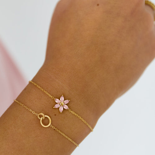Blossom Pink Bracelet – Gold