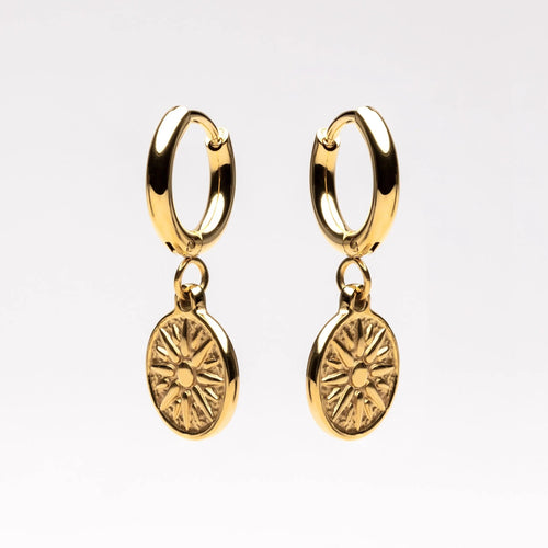 Goldene Sonnen-Earrings