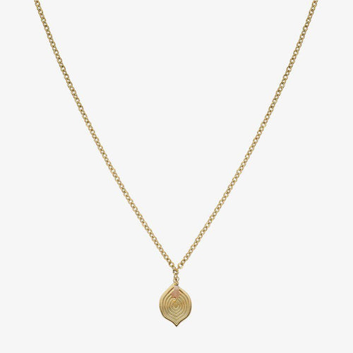 Round Stone Nature Necklace Gold