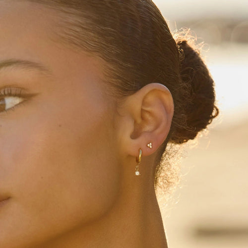 Diamant Drop-Hoop-Earrings
