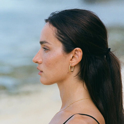 Ovale Hänge-Earrings