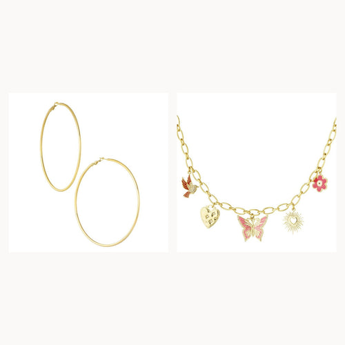 Golden Hoops & Nature Set