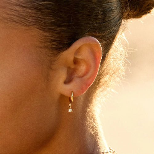 Diamant Drop-Hoop-Earrings